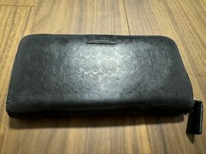 COACH 長財布 ラウンドファスナー ブラック 黒 ウォレット コーチ 