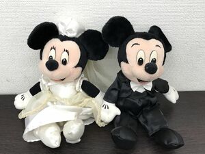 0601-127T④23592 ぬいぐるみ ミッキー ミニー ディズニーランド リゾート BRIDE MINNIE GROOM MICKEY BEAN BAG レトロ