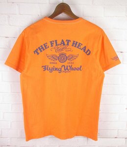 ST10663 THE FLAT HEAD フラットヘッド Tシャツ 40 オレンジ系（クリックポスト可）