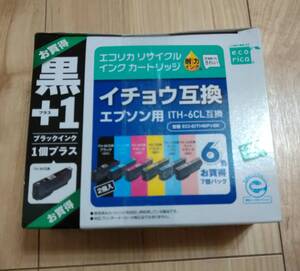 エコリカ リサイクルインクカートリッジ イチョウ互換エプソン用ITH-6CL互換 6色お買得7個パック 型番 ECI-EYTH6P+BK　新品