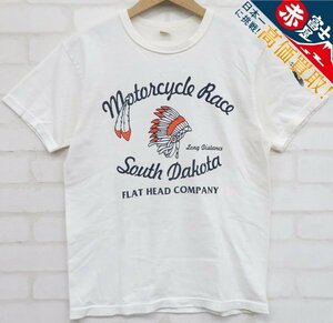 8T2548【クリックポスト対応】THE FLAT HEAD Motorcycle Race 半袖Tシャツ フラットヘッド