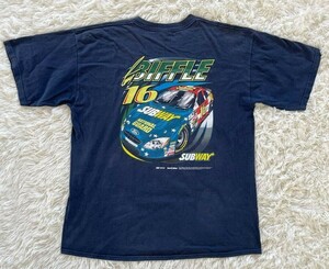 2006　16 SUBWAY GREG BIFFLE　クルーネック　半袖　Tシャツ　ネイビー　メンズ　XLサイズ　GILDAN　US古着　アメカジ　大きいサイズ