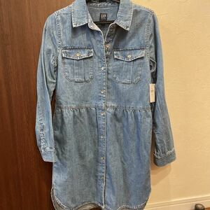 ★新品★GAP デニムワンピース 140 L ワンピース 定価3,990円 Gap Kids 長袖 デニムシャツワンピース