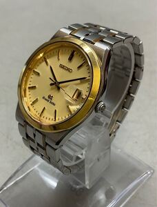 ③ ジャンク ベゼル金無垢 GS Grand Seiko セイコー 8Nグランドセイコー 8N65-9010 クォーツ SS+ 18KT メダリオン デイト 腕時計