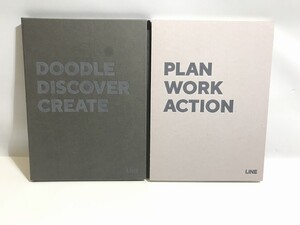 未使用 新品 LINE ライン ノート システム手帳 2冊セット DOODLE DISCOVER CREATE PLAN WORK ACTION