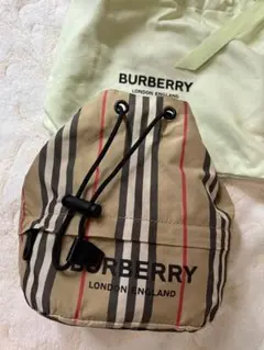 BURBERRY ストライプ柄 ナイロンバッグ