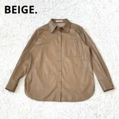 BEIGE ベイジ　エコレザー　シャツ　ベージュ