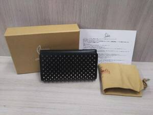 *Christian Louboutin クリスチャンルブタン W MACARON WALLET CALF 1165076 長財布 ブラック マカロン 箱/保存袋付