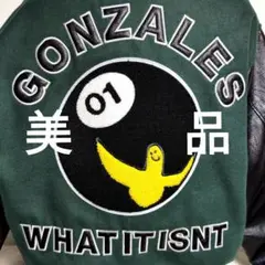 di19 MARK GONZALES スタジャン 緑×黒 メンズ3Lサイズ相当