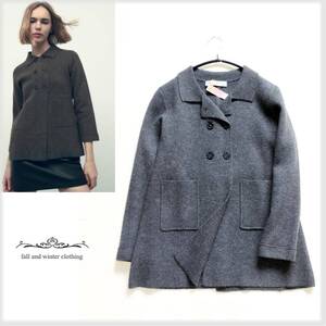 ＊ ZARA ザラ ＊ インにもアウターにも♪ ニット ラップ カーディガン♪グレーM レディース ジャケット 【品質表示カット済み】I5