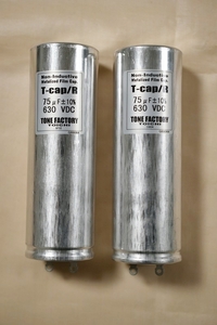 東一電機 Tone Factory　 T-Cap/R　高耐圧メタライズドフィルムコンデンサー　75μF/630VDC　未使用　２本