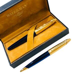 WATERMAN ウォーターマン 万年筆 エドソン サファイアブルー ペン先18K 750刻印 ボールペン 2本セット