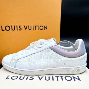 1円 【美品】 LOUIS VUITTON ルイヴィトン ルクセンブルクライン モノグラム エンボス加工 メンズ スニーカー シューズ 靴 20年製 27cm相当