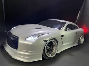 R35ラジコン　TT01改　自作深リムホイール　アンプ　サーボ　LED付き