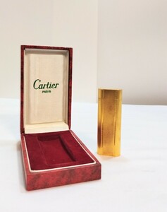 【Cartier】 カルティエ ゴールドカラー PL.OR.GALVA 20 MG ガスライター オーバル　 喫煙具 箱付き　B83508 火花確認OK☆　010JYHJU27