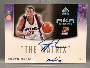 鬼レア直書/50 Nickname The Matrix Auto 05 Upper Deck Shawn Marion ショーン・マリオン NBA サイン Suns サンズ All-star Panini バスケ