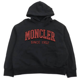 美品○MONCLER モンクレール 23SS I10918G00020 M2642 HOODIE グリッターロゴ プルオーバー スラウチフード パーカー XL 正規品 メンズ