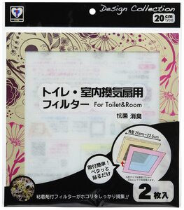 新北九州工業 トイレ 室内 換気扇 フィルター 抗菌 消臭 ハウスダスト 花粉 給気口 PM2.5 日本製 花 ピンク