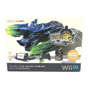 TOM【中古】Nintendo ニンテンドー モンスターハンター3 (トライ)G HD Ver. Wii U プレミアムセット 本体一式〈034-241207-SU-10-TOM〉