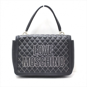 ラブモスキーノ LOVE MOSCHINO ハンドバッグ - レザー 黒×白 バッグ