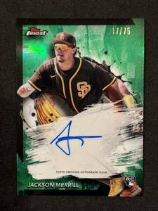 2024 Topps Finest Baseball Jackson Merrill Auto Green /75