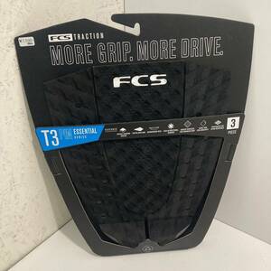 新品 サーフィン デッキパッド FCS T3 PIN ECO TRACTION 3ピース ティースリー ピン テール ブラック DECK PAD グリップ トラクション FCS2