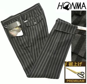 ▲B312新品(ウエスト79) グレー HONMA GOLF 本間 ゴルフ ウール インビジブルスタビライザー テーパード パンツ 定価38500円【裾上げ対応】