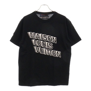 LOUIS VUITTON ルイヴィトン 21AW ロゴ刺繍 半袖ニットカットソー Tシャツ ブラック RM2129 HA0 HLN31W