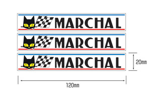 MARCHAL　マーシャル　ステッカー　ロゴ　フレンチライン　小　3枚組み　幅120mm×高さ20mm　バイク　旧車　猫　デカール　7026