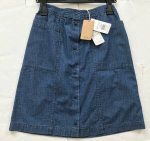 新品 23,100円★A.P.C. アー・ペー・セー国内正規品★デニム スカート★綿100%★size34★履きやすいボタン★ポケット付き★3シーズン着回し