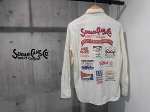 SUGAR CANE シュガーケーン SUGARCANE WORK WEAR MAKER バックプリント ワークシャツ S/長袖シャツ/東洋エンタープライズ/白/メンズ