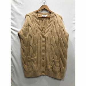 【CELINE】セリーヌ ロングカーディガン 2AJ36086U.03PA 23-24AW カシミア 厚手ニット レディース XS クリーム色 ts202402