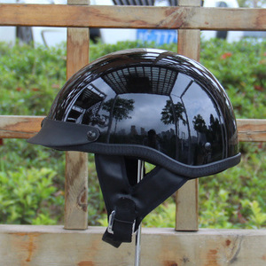 バイクヘルメット 夏用大人気 ハーフヘルメット 半帽ヘルメットM-XXLサイズ選択可能艶有り黒