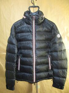 モンクレール　MONCLER GASTON 袖　ロゴ　ワッペン トリコロール　ジップアップ ダウン ジャケット 0 黒　国内正規品