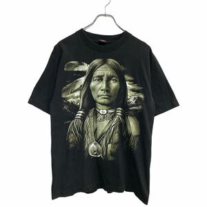 ROCEAGLE 半袖 プリント Tシャツ Lサイズ シングルステッチ ブラック コットン 古着卸 アメリカ仕入 t2409-3188