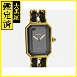 CHANEL シャネル　プルミエールM　GP/革　クォーツ　H0001　2148103731167【437】