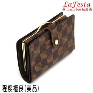 ◆ 本物 美品 ◆ LV ルイヴィトン ヴィトン ダミエ がま口財布 ガマ口財布 ポルトモネビエヴィエノワ 財布 がま口 ガマ口 箱 人気 N61664