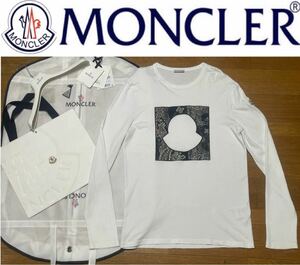 希少★国内正規モンクレール MONCLER ペイズリー ロゴ ロンT カットソー TG20918D00007 サイズL 定価65000円♪