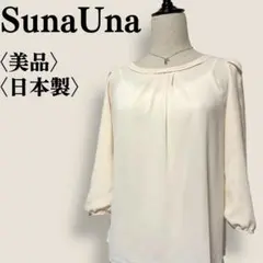 スーナウーナ SunaUna 袖スリット レース とろみ プルオーバー ブラウス