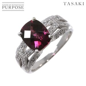 タサキ TASAKI 16号 リング ガーネット 3.54ct ダイヤ 0.34ct Pt プラチナ 田崎真珠 指輪 Garnet Ring 90261399