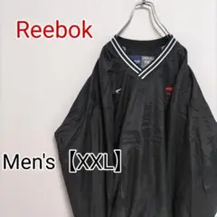 E29【US輸入】Reebok　プルオーバージャケット【メンズXXL】ブラック