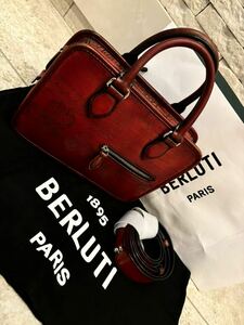 未使用に近い ベルルッティ berluti スペシャルオーダー品 サテンミリオン ハンドバッグ アンジュールガリバー ガリバー ショルダーバッグ