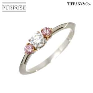 ティファニー TIFFANY&CO. 9号 リング ダイヤ ピンクダイヤ Pt K18 PG 750 指輪 Diamond Ring【ソーティング付き】 90220866