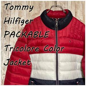 ★TOMMY HILFIGER パッカブル 中綿 ナイロンジャケット トリコロール