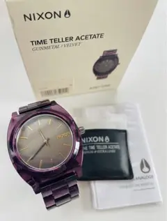 【電池新品の美品】NIXONのTIME TELLER ベルベットパープルカラー！