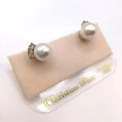 【美品】＊Christian Dior＊ピアス＊フェイクパール＊ラインストーン＊