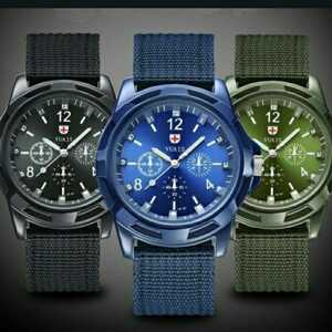 新品 　腕時計　 軍事モデル 　黒　緑　青　3色セット　6