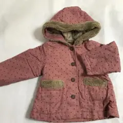 無印　女の子　ピンク　水玉　中綿　コート　ジャンパー　ジャケット　90