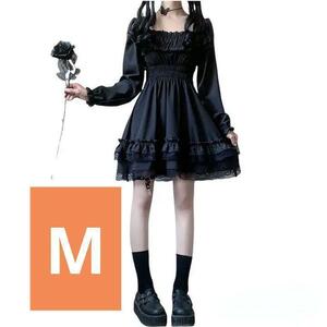 296【黒】Ｍ　ワンピース ロリータ コスプレ メイド　ゴスロリ ハロウィン