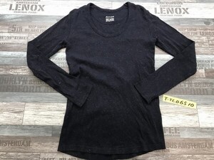 JEANASIS ジーナシス レディース ラメ スリット系 ロンT 長袖Tシャツ F 紺カラフル